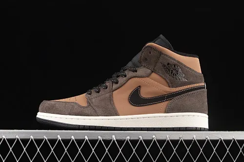 All categories Air Jordan Jordan series basketball shoes Air Jordan 1 Mid G version pure original Air Jordan 1 Mid AJ1 Joe 1 earth brown DC7294-200